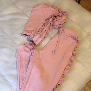 2-piece sweater crop top with pants